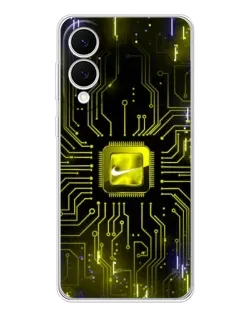 Чехол для Samsung Galaxy S25 Edge с картинкой «Nike — золотая искра»