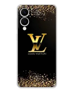 Чехол для Samsung Galaxy S25 Edge с картинкой «LV — золотые искры»