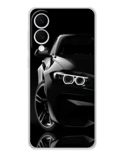 Чехол для Samsung Galaxy S25 Edge с картинкой «Черная BMW — профиль»