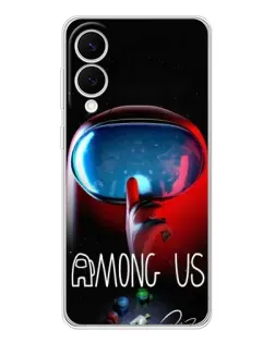 Чехол для Samsung Galaxy S25 Edge с картинкой «Красный импостер — макро»