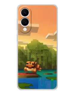 Чехол для Samsung Galaxy S25 Edge с картинкой «Майнкрафт закат солнца»