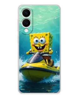 Чехол для Samsung Galaxy S25 Edge с картинкой «Спанч Боб на гидроцикле»
