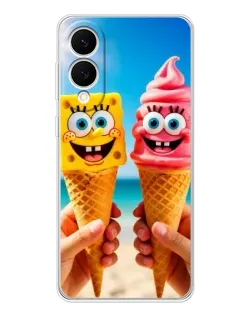 Чехол для Samsung Galaxy S25 Edge с картинкой «Спанч Боб мороженое»