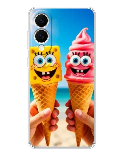 Чехол для Samsung Galaxy S25 Edge с картинкой «Спанч Боб мороженое»