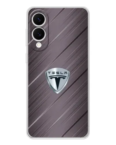 Чехол для Samsung Galaxy S25 Edge с картинкой «Металлическая текстура Tesla»