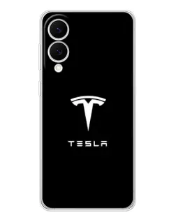 Чехол для Samsung Galaxy S25 Edge с картинкой «Tesla White Logo»