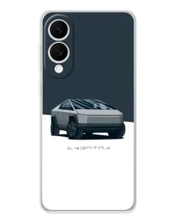 Чехол для Samsung Galaxy S25 Edge с картинкой «Серебристый Cybertruck Tesla»