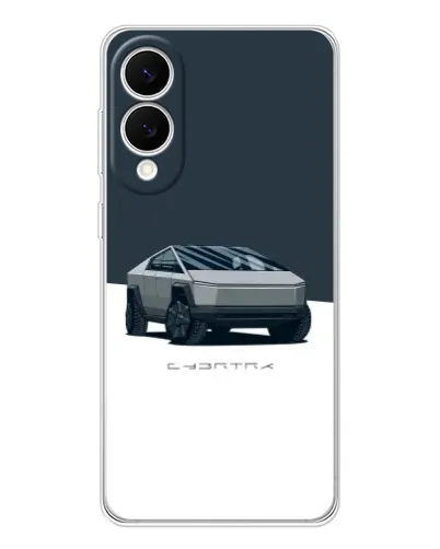 Чехол для Samsung Galaxy S25 Edge с картинкой «Серебристый Cybertruck Tesla»