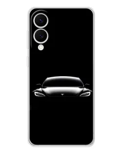 Чехол для Samsung Galaxy S25 Edge с картинкой «Фары Tesla Night»