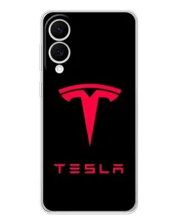 Чехол для Samsung Galaxy S25 Edge с картинкой «Tesla Red Logo»