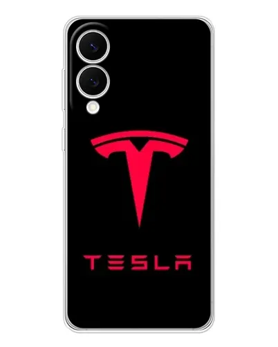 Чехол для Samsung Galaxy S25 Edge с картинкой «Tesla Red Logo»