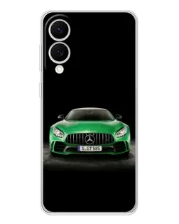 Чехол для Samsung Galaxy S25 Edge с картинкой «Mercedes — неоновый лого»