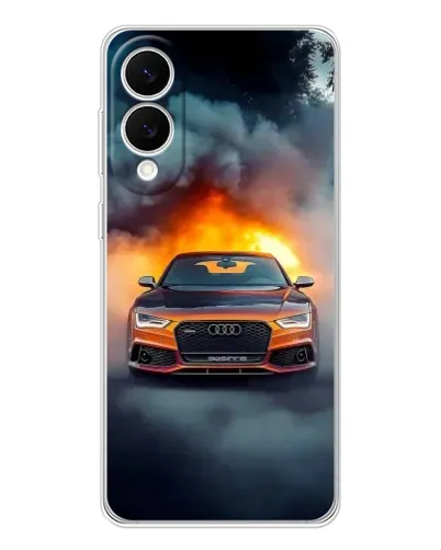 Чехол для Samsung Galaxy S25 Edge с картинкой «Audi в огненном дыму»