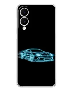 Чехол для Samsung Galaxy S25 Edge с картинкой «Неоновый контур Lamborghini»
