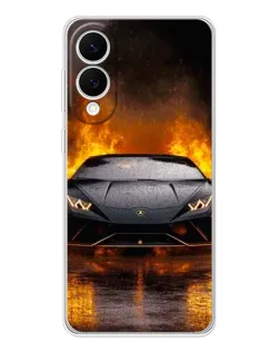 Чехол для Samsung Galaxy S25 Edge с картинкой «Lamborghini в огне»