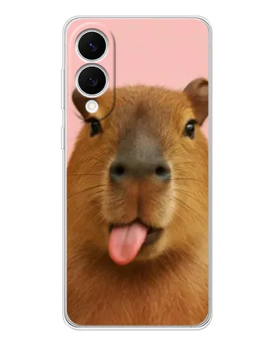 Чехол для Samsung Galaxy S25 Edge с картинкой «Капибара с языком»