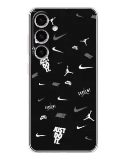 Чехол для Samsung Galaxy S25 FE с картинкой «Nike Black Pattern»
