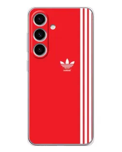 Чехол для Samsung Galaxy S25 FE с картинкой «Красный минимализм Adidas»