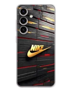 Чехол для Samsung Galaxy S25 FE с картинкой «Золотой Nike на металле»
