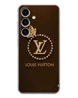 Чехол для Samsung Galaxy S25 FE с картинкой «LV — золотая печать»