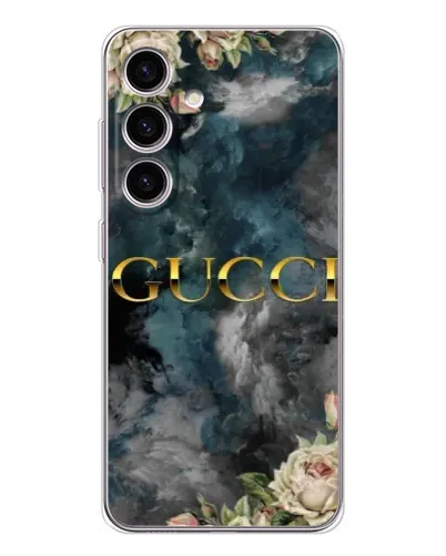 Чехол для Samsung Galaxy S25 FE с картинкой «Абстрактные цветы Gucci»