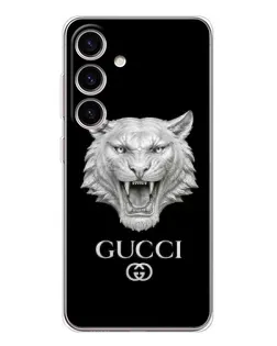 Чехол для Samsung Galaxy S25 FE с картинкой «Gucci — серебряный лев»