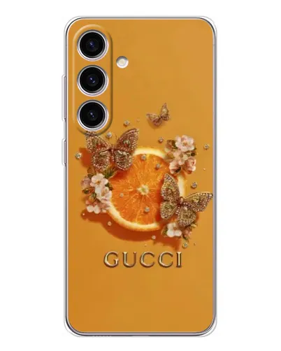 Чехол для Samsung Galaxy S25 FE с картинкой «Gucci — золотые бабочки» Чехол для Samsung Galaxy S25 FE с картинкой «Gucci — золотые бабочки»