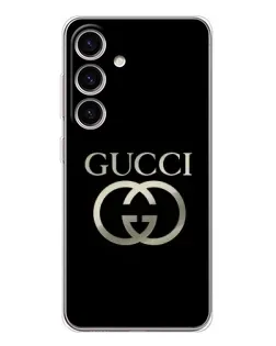 Чехол для Samsung Galaxy S25 FE с картинкой «Gucci — золото на черном»