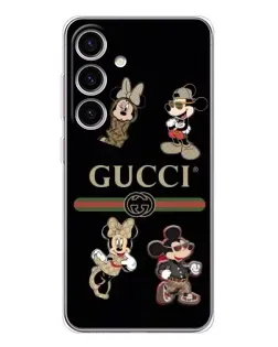 Чехол для Samsung Galaxy S25 FE с картинкой «Gucci — герои Disney и монограмма»