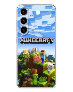 Чехол для Samsung Galaxy S25 FE с картинкой «Minecraft классический мир»