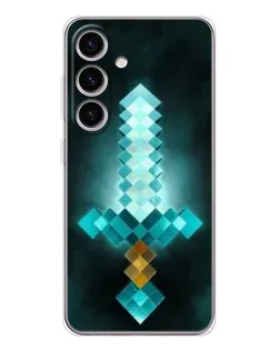 Чехол для Samsung Galaxy S25 FE с картинкой «Алмазный меч неон»