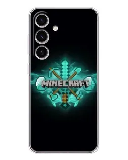 Чехол для Samsung Galaxy S25 FE с картинкой «Minecraft Diamond лого»