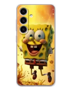 Чехол для Samsung Galaxy S25 FE с картинкой «Губка Боб прыгает»