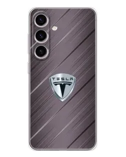 Чехол для Samsung Galaxy S25 FE с картинкой «Металлическая текстура Tesla» Чехол для Samsung Galaxy S25 FE с картинкой «Металлическая текстура Tesla»