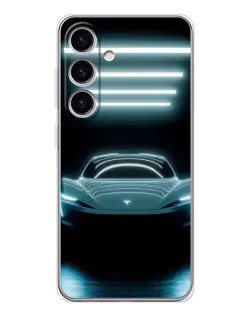 Чехол для Samsung Galaxy S25 FE с картинкой «Tesla в неоне» Чехол для Samsung Galaxy S25 FE с картинкой «Tesla в неоне»