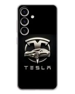 Чехол для Samsung Galaxy S25 FE с картинкой «Tesla — серебристое авто» Чехол для Samsung Galaxy S25 FE с картинкой «Tesla — серебристое авто»