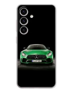 Чехол для Samsung Galaxy S25 FE с картинкой «Mercedes — неоновый лого»