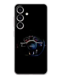 Чехол для Samsung Galaxy S25 FE с картинкой «Салон Audi — руль»