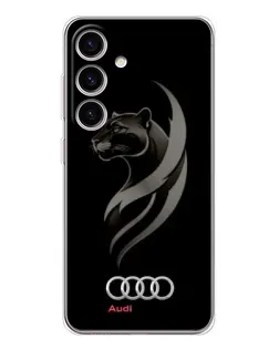 Чехол для Samsung Galaxy S25 FE с картинкой «Графика — пантера и Audi»