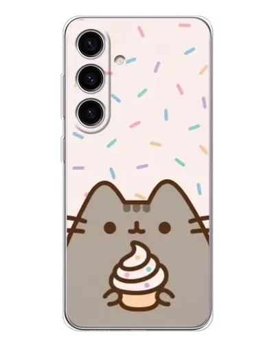 Чехол для Samsung Galaxy S25 FE с картинкой «Пушин с кексом»