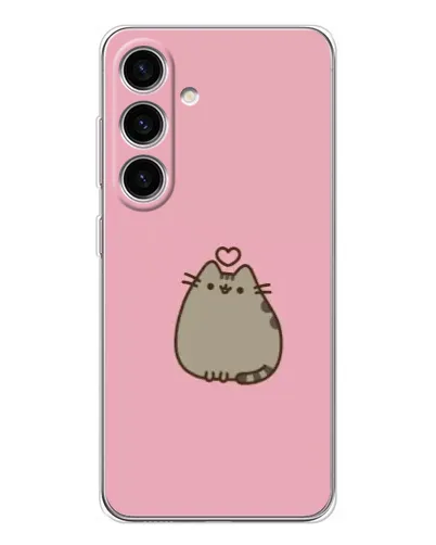 Чехол для Samsung Galaxy S25 FE с картинкой «Pusheen сердце»