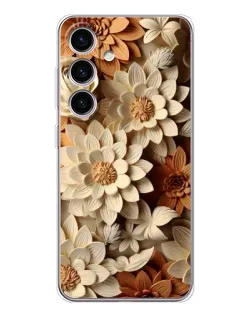 Чехол для Samsung Galaxy S25 FE с картинкой «Бежевый флористический декор»