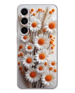 Чехол для Samsung Galaxy S25 FE с картинкой «Белые сухоцветы»