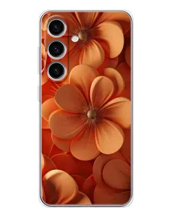 Чехол для Samsung Galaxy S25 FE с картинкой «Оранжевый макро цветок»