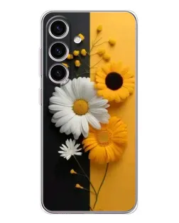 Чехол для Samsung Galaxy S25 FE с картинкой «Подсолнух и ромашка»