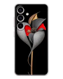 Чехол для Samsung Galaxy S25 FE с картинкой «Серебряный фантазийный цветок»