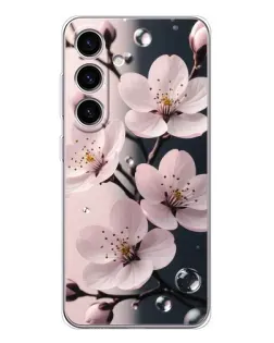 Чехол для Samsung Galaxy S25 FE с картинкой «Нежная сакура и капли»