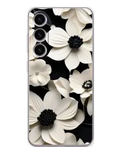 Чехол для Samsung Galaxy S25 FE с картинкой «Объемные белые цветы»