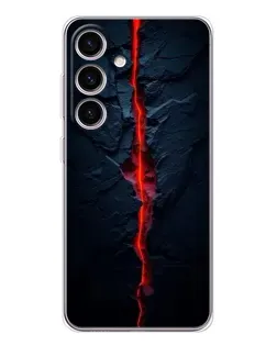 Чехол для Samsung Galaxy S25 FE с картинкой «Kрасная лавовая трещина»