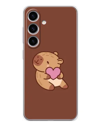 Чехол для Samsung Galaxy S25 FE с картинкой «Капибара с сердцем»